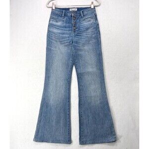 Madewell Jeans Women 27 Blue Flea Market Flare Denim Grunge Streetwear Stretch